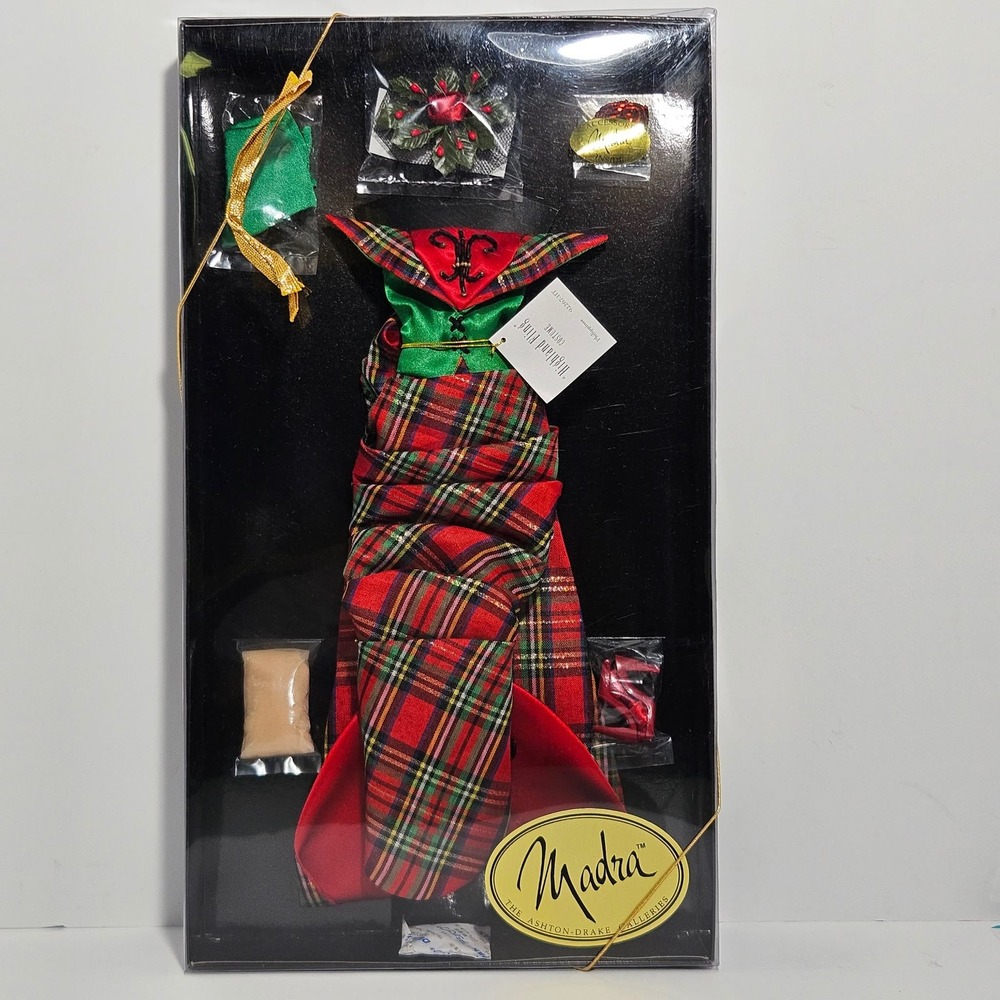 Ashton Drake Madra Lord Highland Fling Costume Tartan Plaid Outfit NIB 92267-HT